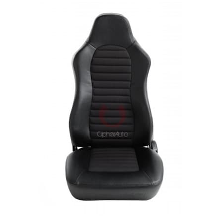 Cipher CPA3001 Black Leatherette with Fabric Insert Universal Jeep Seats - Pair, Black CPA3001FBK